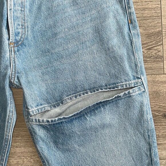 AGOLDE Lana Slice Straight Leg Jeans Size 31 Mid Rise Light Blue 90s Revolve - Picture 7 of 13